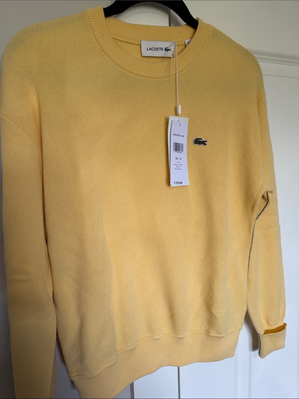 Lacoste Pale Yellow Crewneck Sweater
